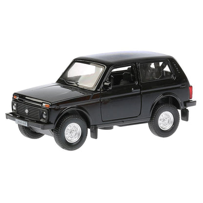 ТМ Технопарк. Machine métallique "LADA 4x4" 12 cm, ouverte. двери, инерц., ЧЕРНЫЙ. dans le cor. dans le cor.2*36шт