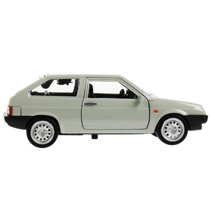 Машина металл ВАЗ-2108 "СПУТНИК" 12 см, дверь, сумка, инерц, серебристый, кор. Технопарк в кор.2*36шт