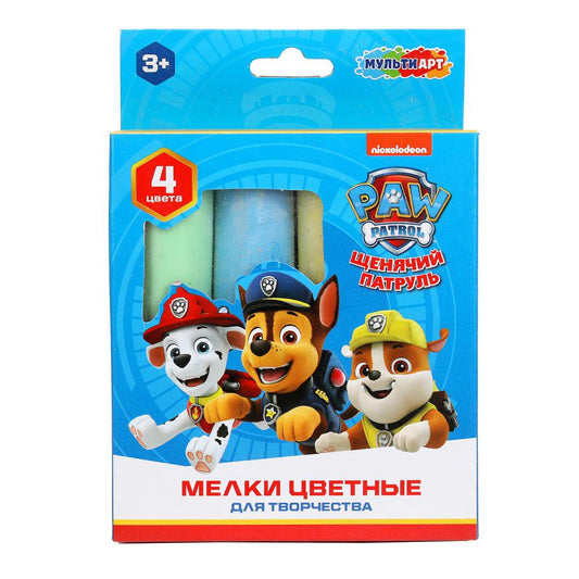 Мелки цветные , 4 цв Щенячий Патруль МУЛЬТИ АРТ в кор.48наб