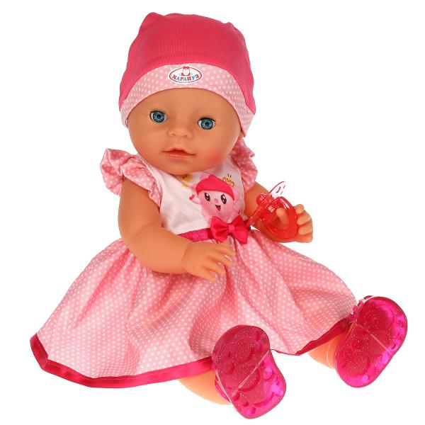 Пупс озвучка МАЛЫШАРИКИ Нюшенька 40см, пьет, пис, закр глазки, 15 песен, 4 акс КАРАПУЗ в кор.8шт