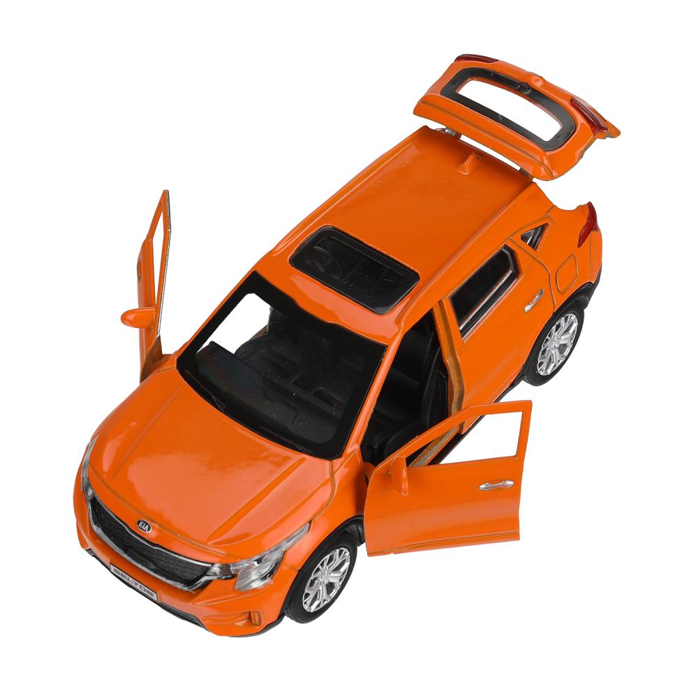 Машина металл KIA seltos длина 12 см, двери, багажник., инерц, оранжевый, кор. Технопарк в кор.2*36шт