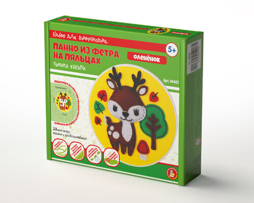 Набор для творчества. Панно из фетра на пяльцах "Олененок"