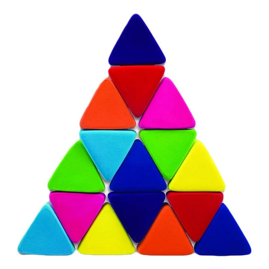 Rubbabu. 20263 Набор геометрических фигур "Треугольники" из каучука, 16 дет.