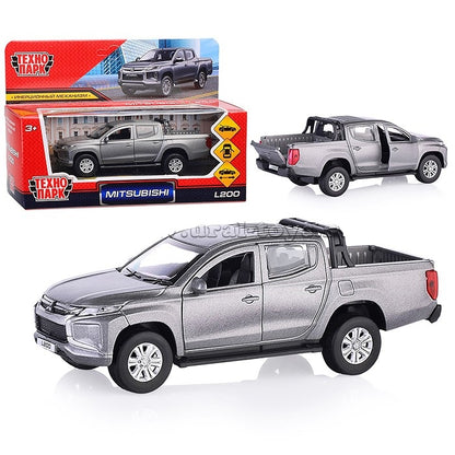 Технопарк. Модель "Mitsubishi L200 Pickup" матовый серый 13см, металл двери, багаж арт.L200-12FIL-GY