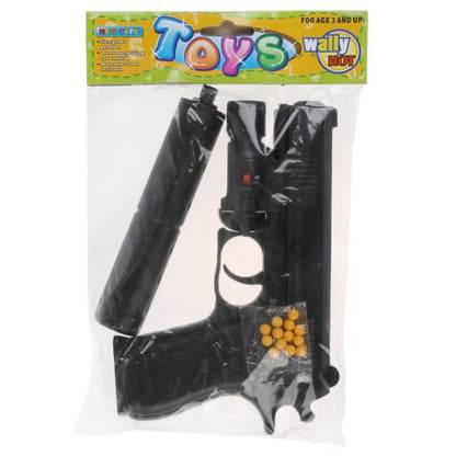 Пистолет (п) с глушителем, с фонариком, с пульками К2119 в упаковке. в кор.2*72шт