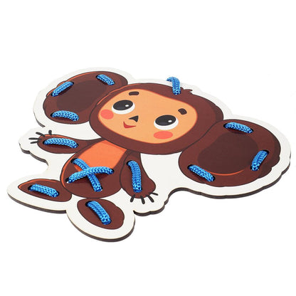 Игрушка деревянная шнуровка 16 см СОЮЗМУЛЬТФИЛЬМ термопленка Буратино в кор.20шт