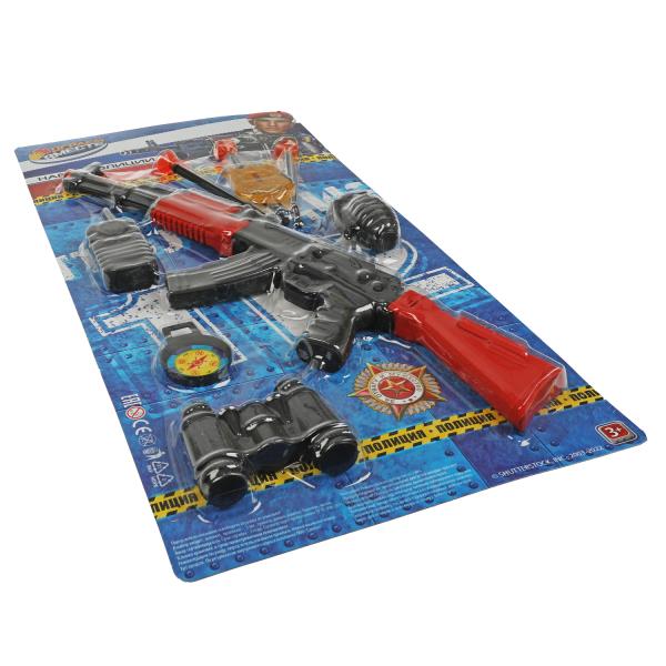 Набор оружия ПОЛИЦИЯ автомат с присосками, блист.56,8*28,5*2,5см ИГРАЕМ ВМЕСТЕ в кор.2*36шт