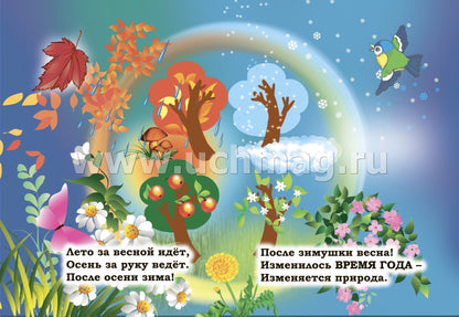 Времена года. Литературно-художественное издание для чтения родителями детям. 12 стр. (Картон, 108*150мм)