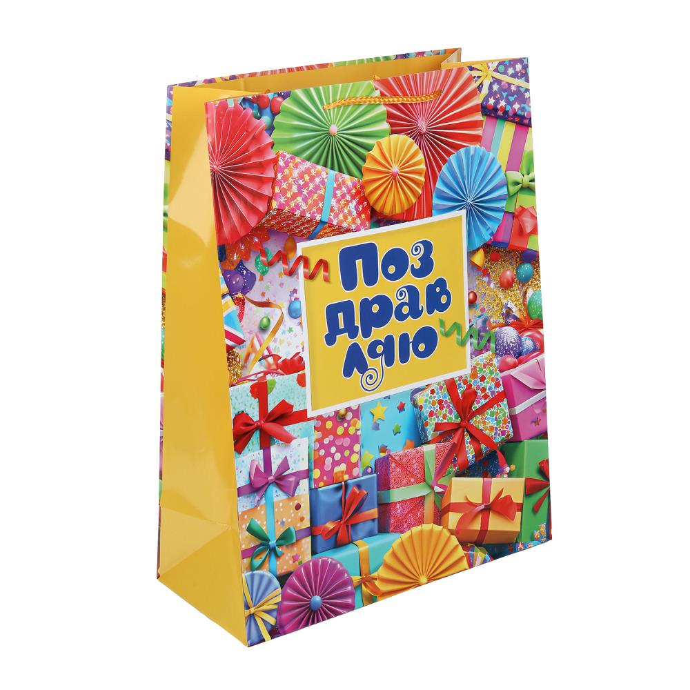 Пакет подарочный глянцевый xl,поздравляю,140 гр/м2 ЧУДО ПРАЗДНИК в кор.5*12шт