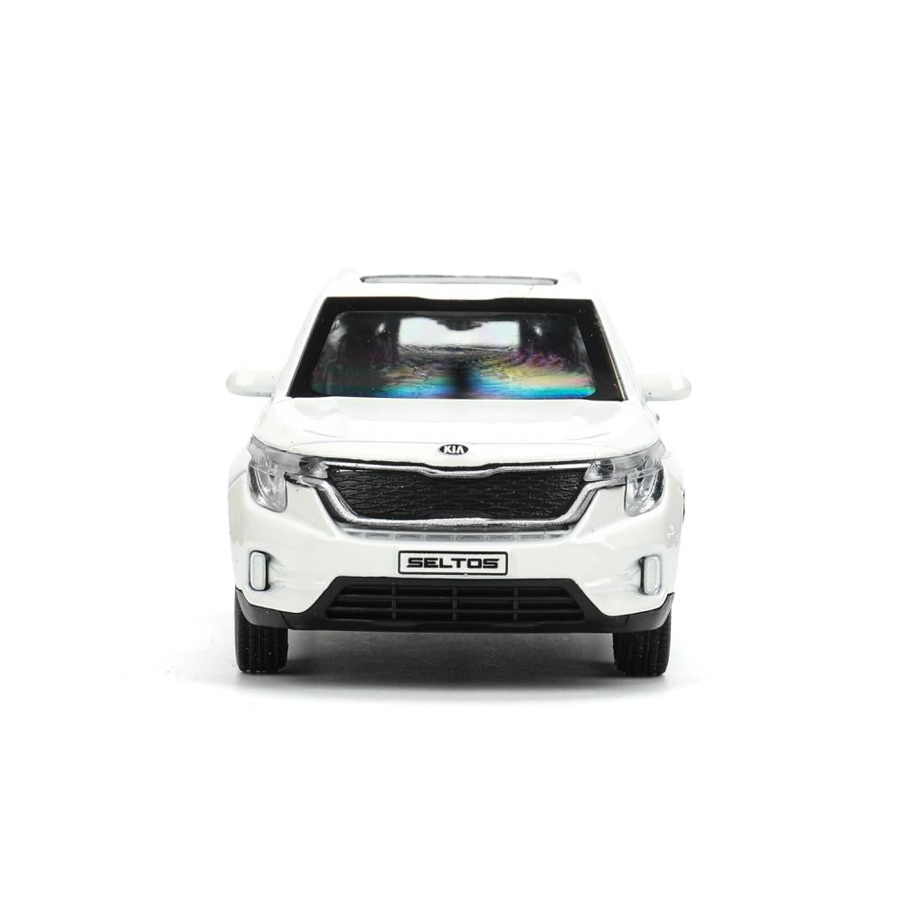 SELTOS-12-WH Машина металл KIA seltos длина 12 см, двери, багаж., инерц, белый, кор. Технопарк в кор