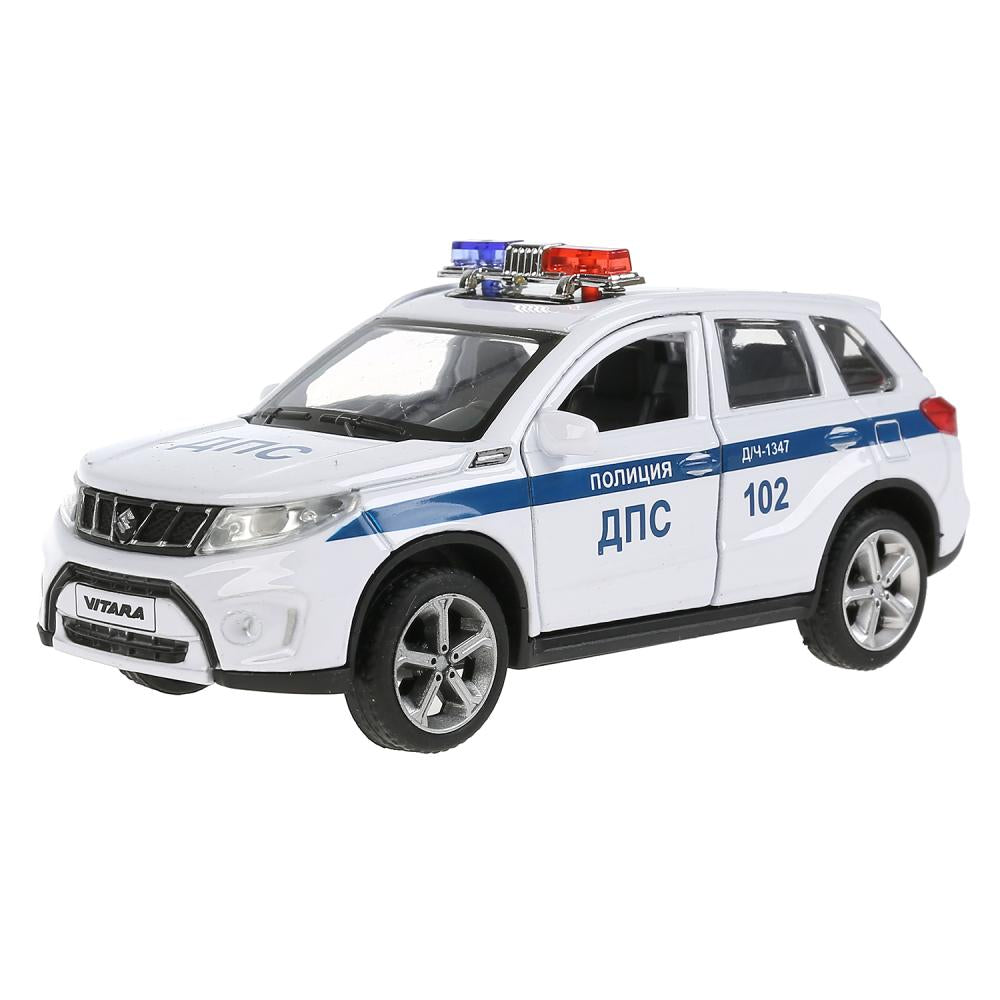 Машина металл свет-звук SUZUKI VITARA ПОЛИЦИЯ 12 см, двери, багаж, кор. Технопарк в кор.2*36шт