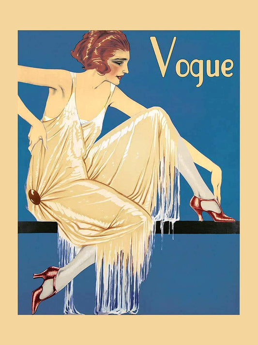 VOGUE. Леди на синем фоне. Серия плакатов. Формат А4.