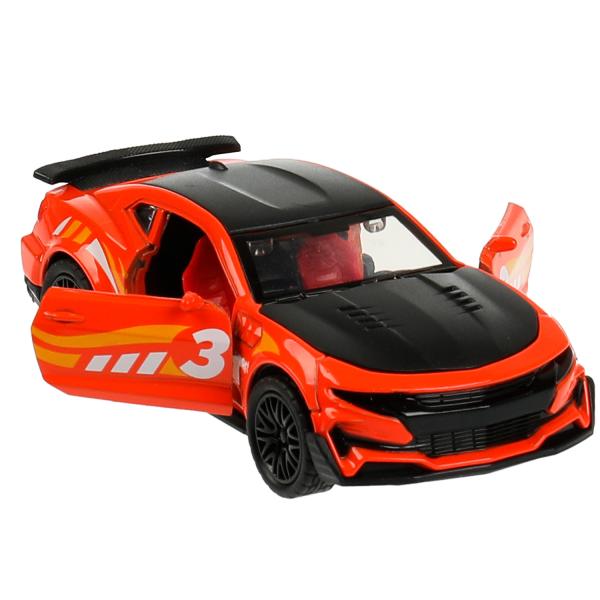 2001C107-R336986 Машина металл свет-звук СПОРТКАР 12 см, двер. багаж., инерц., кор. Технопарк в кор.