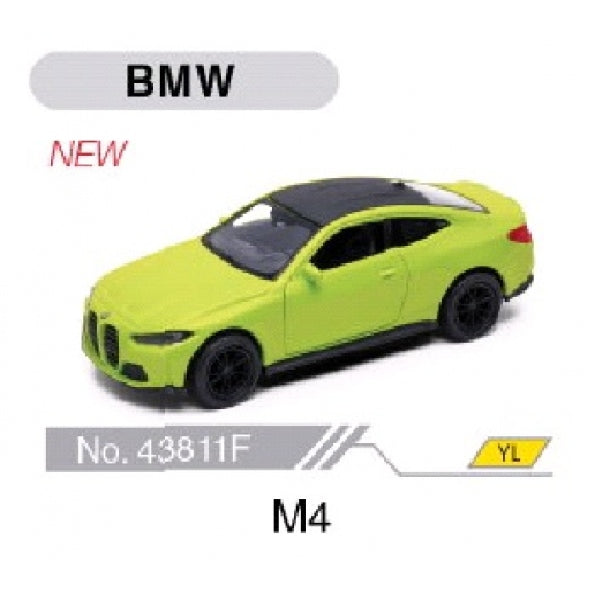 Машина металл 4.75" BMW m4 инерц. открыв. двери в дисплее уп-12шт в кор.2*6уп