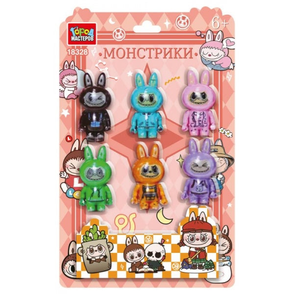 Конструктор фигурки монстрики-6 шт. Город мастеров в кор.2*144шт