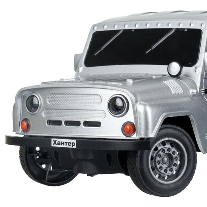 Машина р/у UAZ ХАНТЕР 24 см, свет, серебристый, кор. Технопарк в кор.24шт