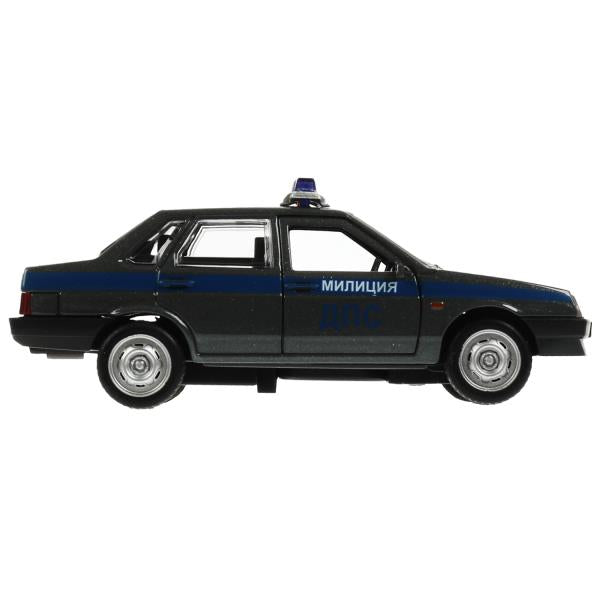 Машина металл LADA-2108/21099 МИЛИЦИЯ 12см, двер,баг,инерц, ассорт, дис. Технопарк уп-12шт в кор.6уп