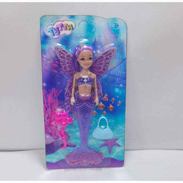 Кукла русалка 20 см, с крыльями, акс., светится хвост, блист. Тутти в кор.2*264шт