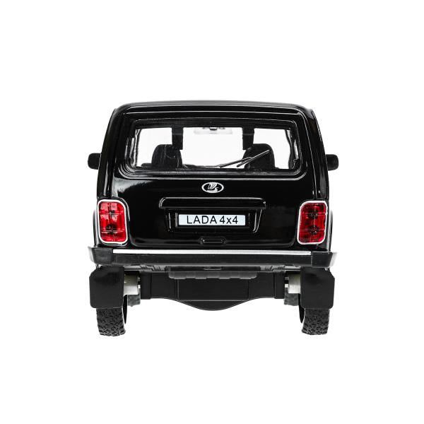 Машина металл свет-звук LADA lada 4x4, 18,5 см, дв, кап, баг,инер,черн Технопарк в кор.2*18шт