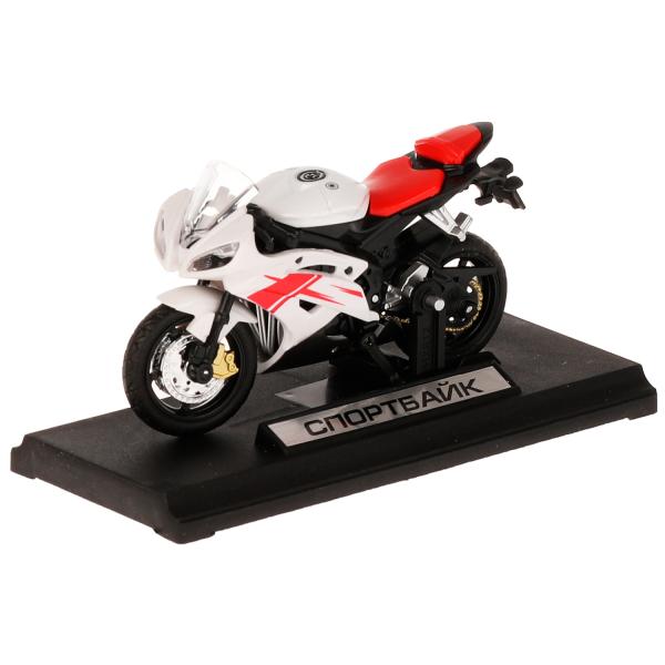 2004I099-R1Модель металл СПОРТБАЙК 11см, руль поворач, подвеска, подножка, кор. Технопарк в кор.5*48