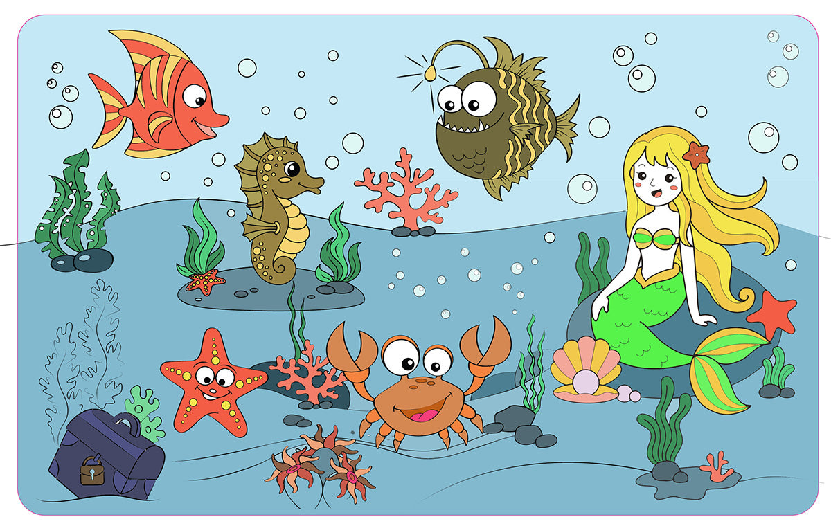 Коврик-раскраска многоразовый "Водный мир"