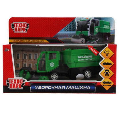 VACCAR-12SL-GN 317735 Машина металл свет-звук УБОРОЧНАЯ МАШИНА 15,5 см, двери, багажник, зеленый, кор. Те
