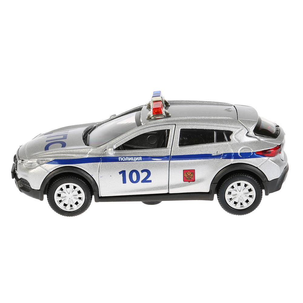 Машина металл "INFINITI QX30 ПОЛИЦИЯ", длина 12см, откр. двери, инерц, в кор. Технопарк в кор.2*36шт