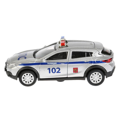 Машина металл "INFINITI QX30 ПОЛИЦИЯ", длина 12см, откр. двери, инерц, в кор. Технопарк в кор.2*36шт