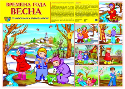 Демонстрационный плакат Времена года Весна. (Сфера картинок)