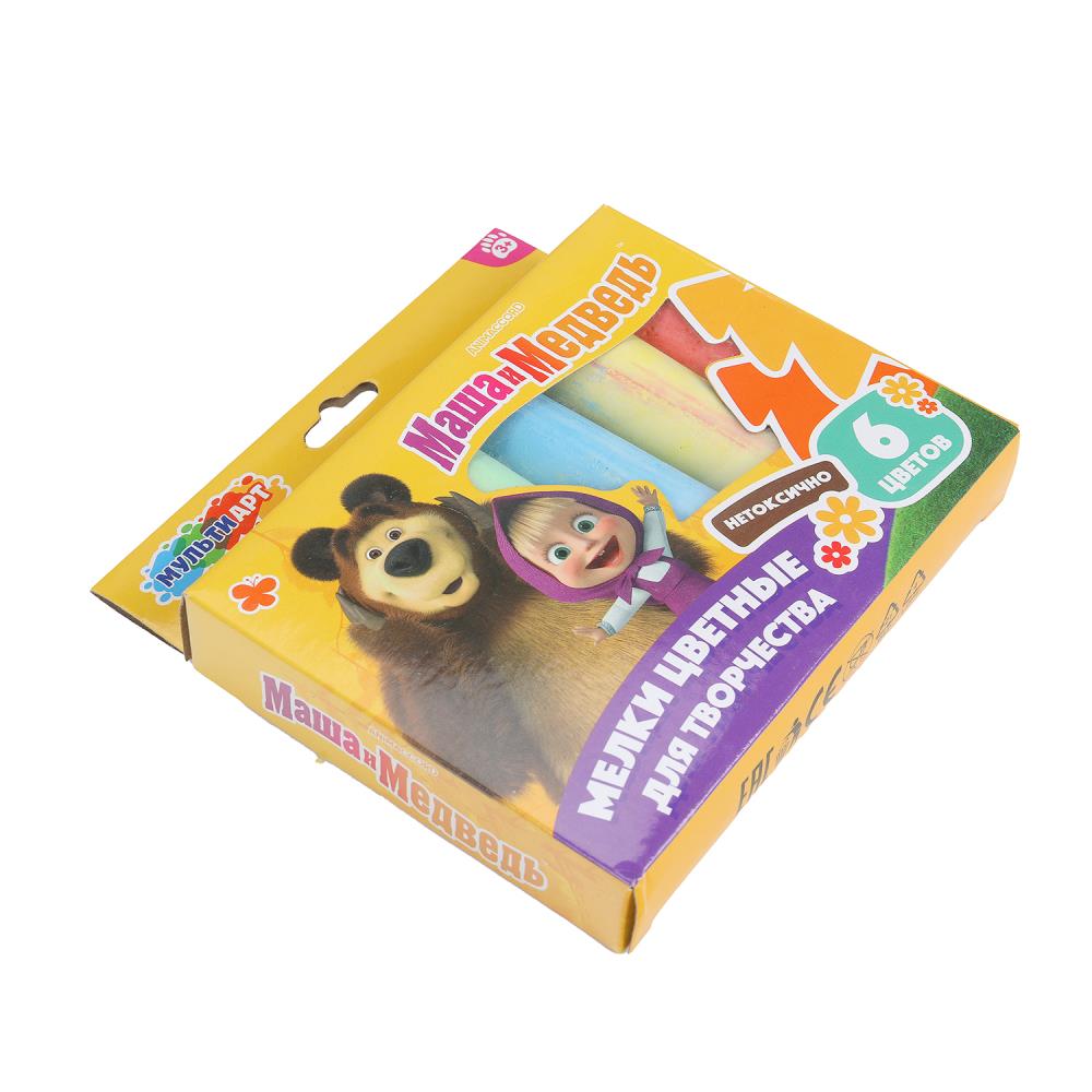 MEL6-127106 (48) Мелки асфальтовые 6 цв Маша и Медведь МУЛЬТИ АРТ в кор.48наб