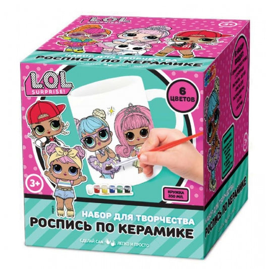 Набор д/дет тв-ва кружка для росписи ЛОЛ МУЛЬТИ АРТ в кор.24шт