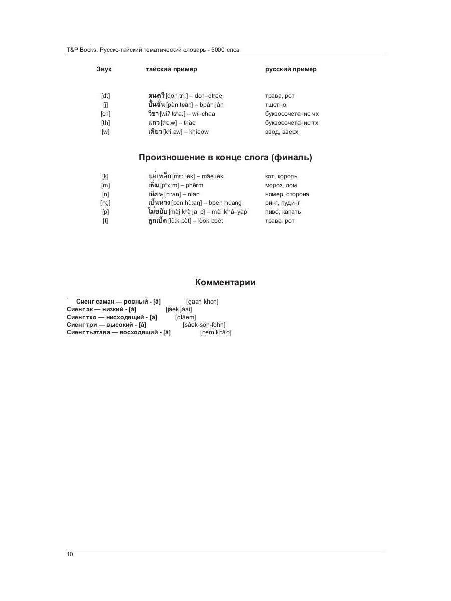 Русско-тайский тематический словарь - 5000 слов