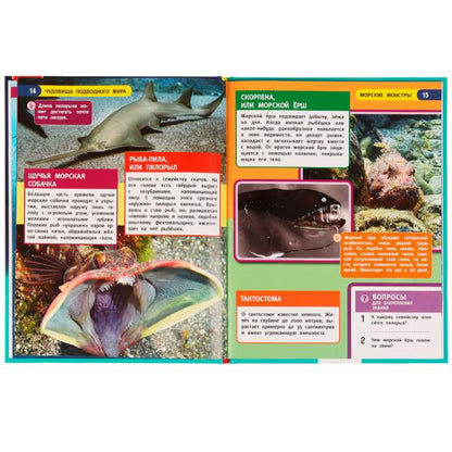 Чудовища подводного мира. Энциклопедия с развивающими заданиями. 197х255 мм, 48 стр. Умка в кор.15шт
