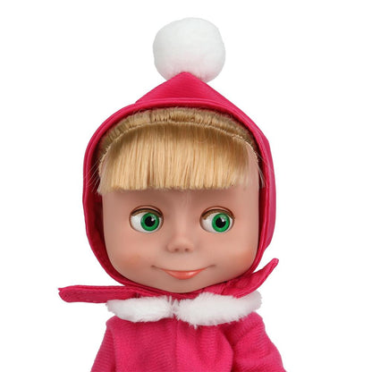 Кукла на бат озвучка Маша и Медведь маша 25 см, озвучка, зимняя одежда, кор КАРАПУЗ в кор.18шт