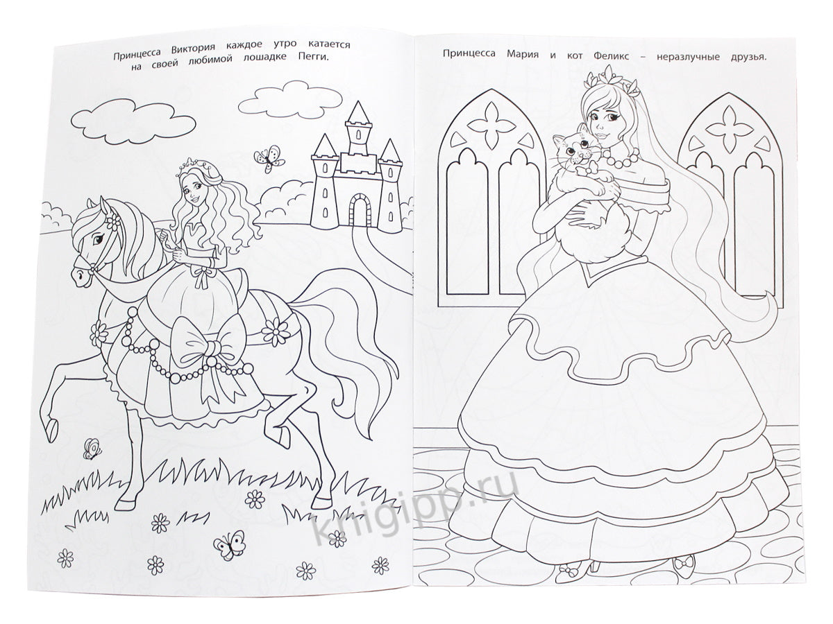 РАСКРАСКА ДЛЯ ДЕВЧОНОК. ПИТОМЦЫ ПРИНЦЕСС