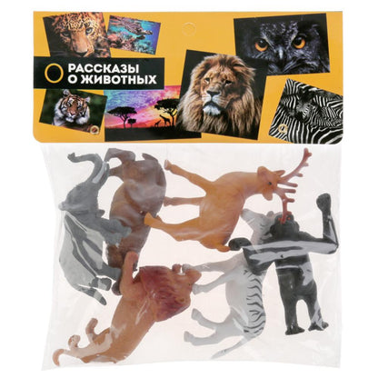 Игрушка пластизоль Играем Вместе Животные Африки (6 шт) в сортировке. в пак. с хедером в кор.2*96шт