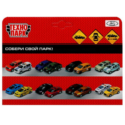 Машина металл LADA NIVA длина 12 см, двери, багажник, инерц, черный, кор. Технопарк в кор.2*36шт