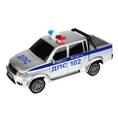 Машина р/у UAZ PICKUP ПОЛИЦИЯ 20 см, свет, сер, кор. Технопарк в кор.2*24шт