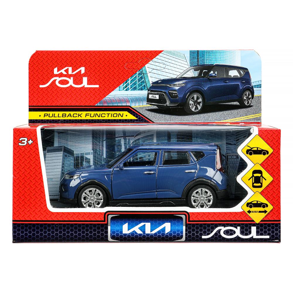 Машина металл KIA Soul длина 12 см, двери, багажник., инерц, темно-синий, кор. Технопарк в кор.2*36шт