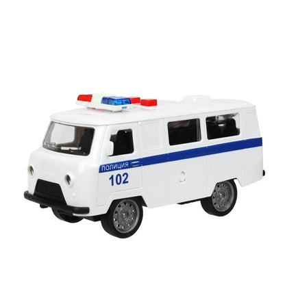 Машина пластик свет-звук ПОЛИЦИЯ 16 см, инерц., кор. Parc technologique dans le cor.2*48шт