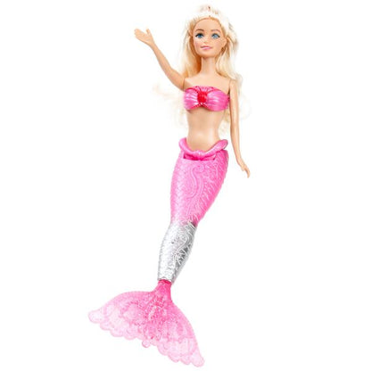 Кукла 29см русалка с пластиковым хвостом, дельфин, блист КАРАПУЗ в кор.24шт