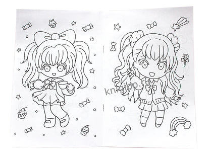 АНИМЕ-РАСКРАСКА. МАЛЫШКИ ЧИБИ