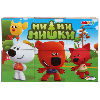 Набор из 6-и кубиков-пленка Ми-ми-мишки настольные игры ИГРАЕМ ВМЕСТЕ в кор.54наб