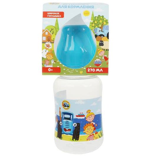 Бутылочка для корм., шир. г СИНИЙ ТРАКТОР 270 мл, сил. с., б/р. Умка в кор.12шт