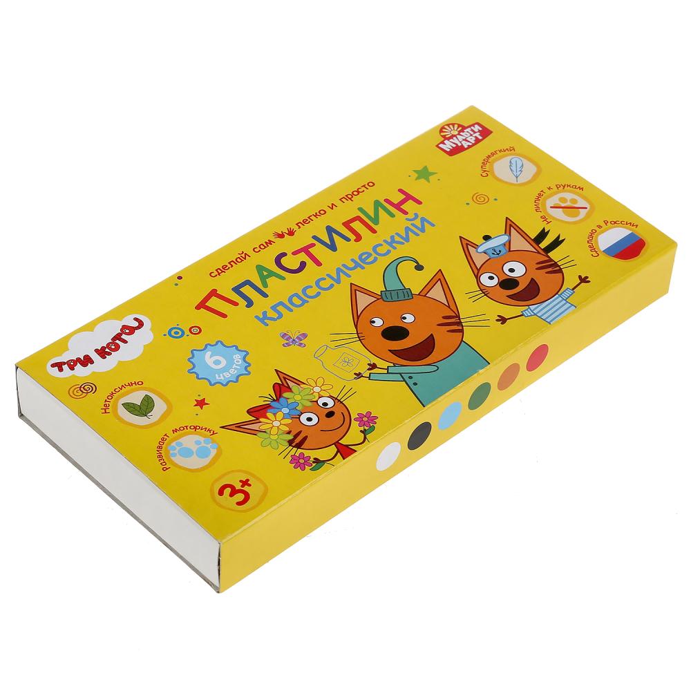 ТРИ КОТА Пластилин классический, 6 цв (120 г) MULTIART в кор.30шт