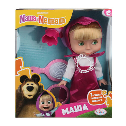 Kukla Masha et Medvedь Masha 25cm, озвуч, акс, кор КАРАПУЗ в кор.18шт