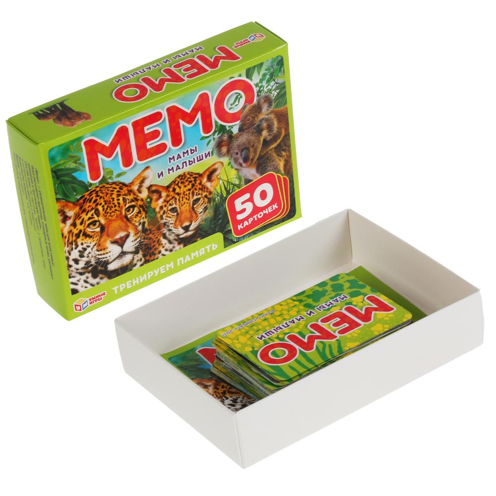 Mamans et petites filles. Carte du jeu Mémo. 50 cartes 65x95mm. Couleur: 125х170х40мм. Умные игры в кор.50шт