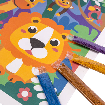 Набор для творчества. Песочная фреска "Джунгли" (рамка, 12 цветов, 205х290 мм)