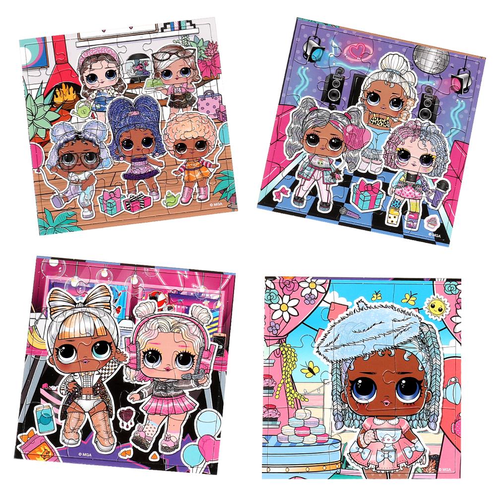 L.O.L. Пазлы в коробке, набор 4 в 1: 9, 16, 25, 36 деталей. 175х175х50 мм. Умные игры в кор.20шт