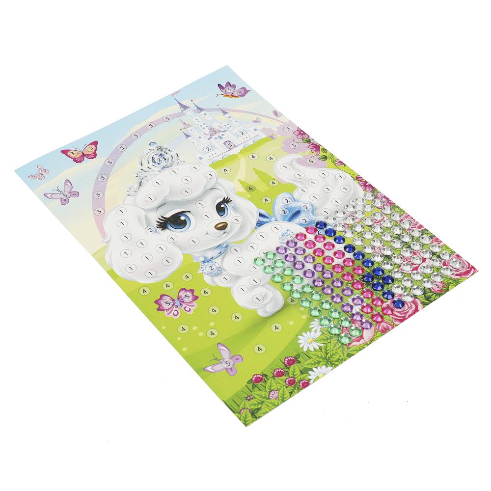 Аппликация стразами в пакете 15*21 см питомцы МУЛЬТИ АРТ в кор.100шт